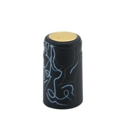 Shrink Caps Funky Black On Black 100/ Pack