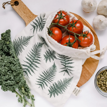 Reusable Produce Bag – Organic Cotton Fern Print