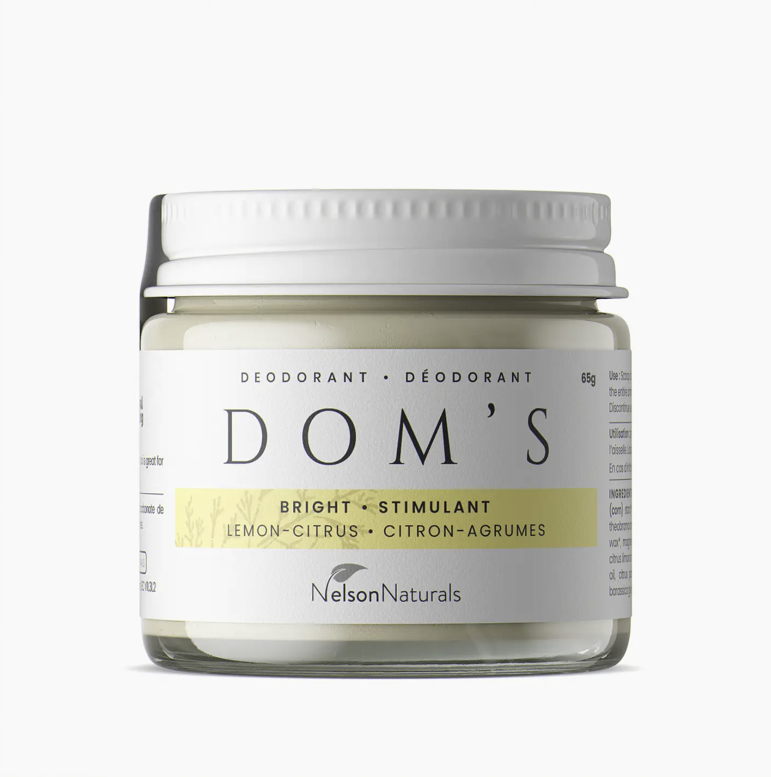 Dom's Bright Lemon Citrus Deodorant- Nelson Naturals