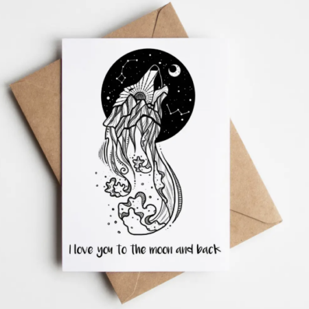 I Love You To the Moon and Back; Greeting Card - Mountain Mornings