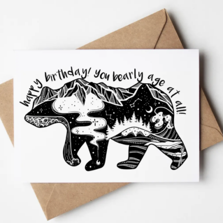 Happy Birthday,You Bearly Age At All! Greeting Card - Mountain Mornings