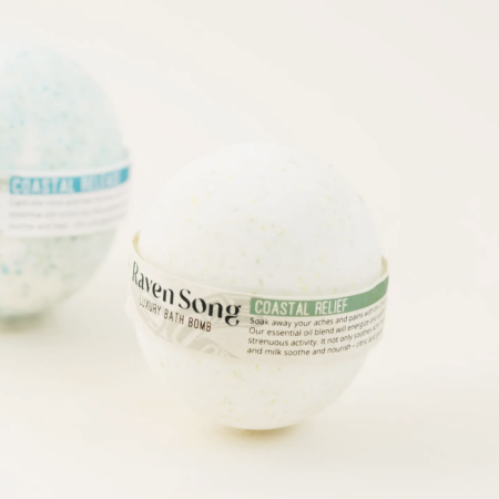 Coastal Relief Bath Bomb| Eucalyptus +Rosemary Essential Oil- RavenSong Soaps