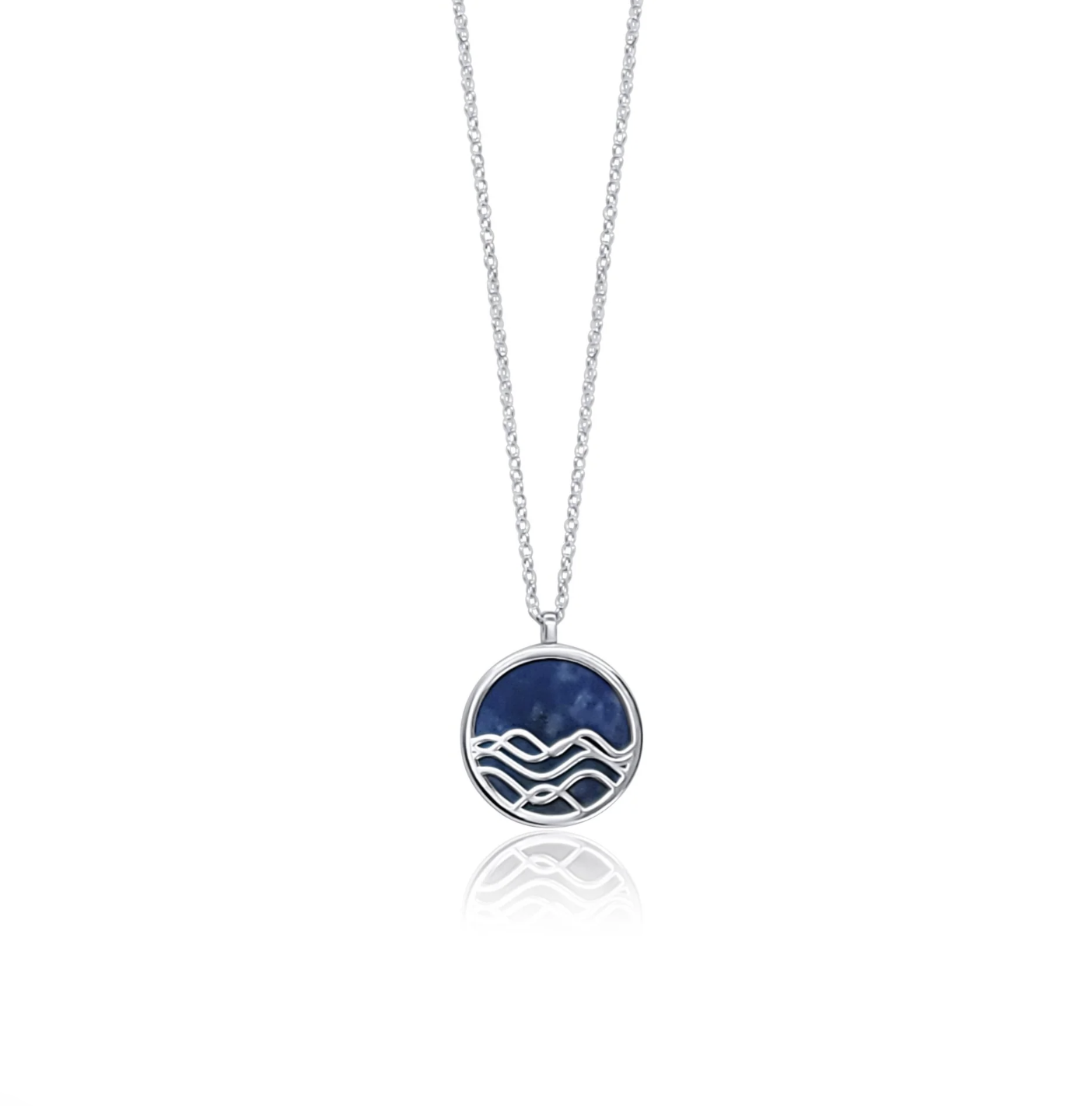 Sodalite Little High Tide Reversible Necklace Silver- Joie Designs