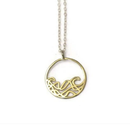 Petite Sombrio - Surf Wave Circle Necklace Gold- Joie Designs