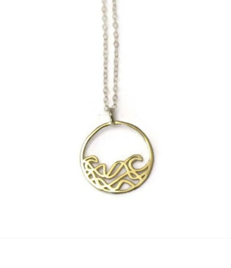 Petite Sombrio - Surf Wave Circle Necklace Gold- Joie Designs