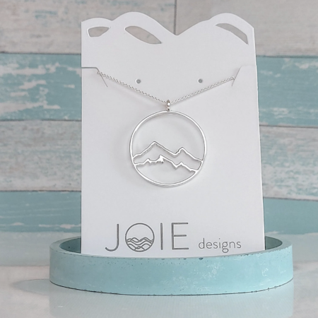 Coast Mountain Circle Necklace  Silver- Joie Designs