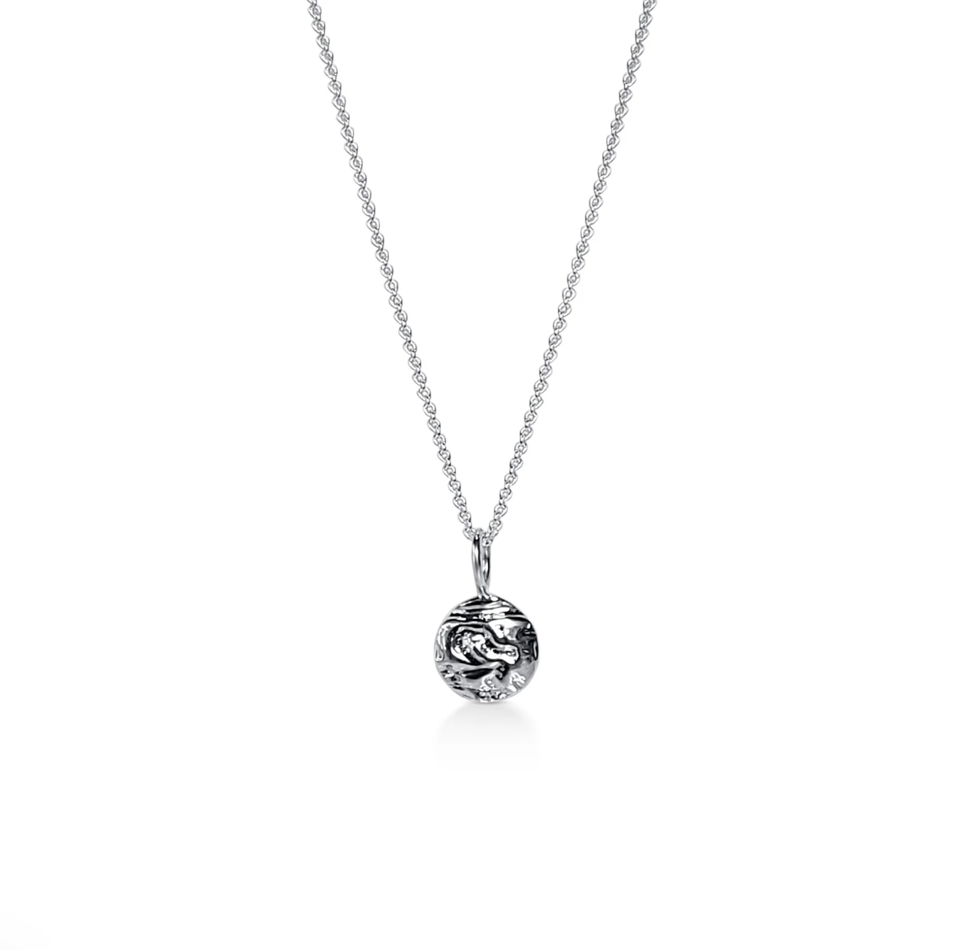 Ayla necklace - Driftwood Textured Sterling Silver Pendant - Joie Designs