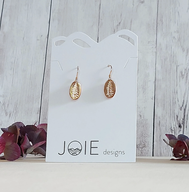 Sitka Oval Tree Earrings Gold- Joie Designs