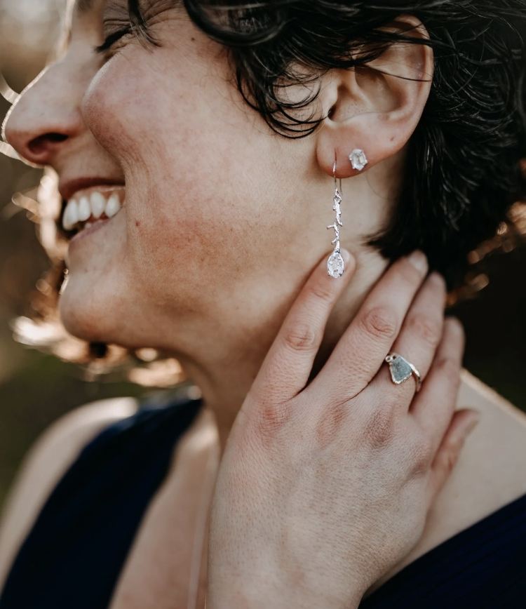 Herkimer Diamond Silver stud earrings- Joie Designs - Image 3