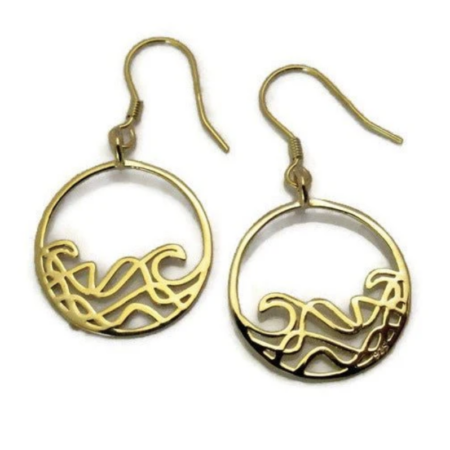 Petite Sombrio Ocean Wave Earrings Gold- Joie Designs