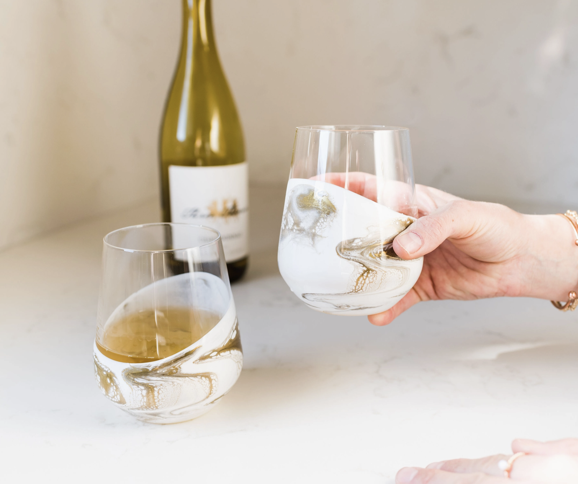 Resin Accented Wine Rose Gold by Lynn & Liana Designs