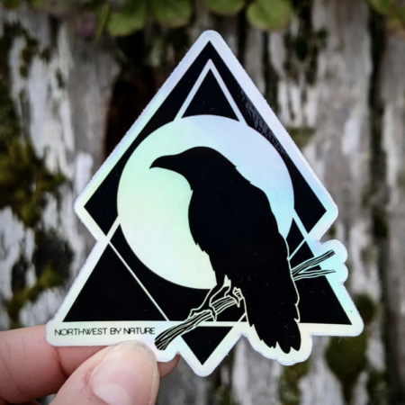 Raven Holographic Sticker by Northwest by Nature