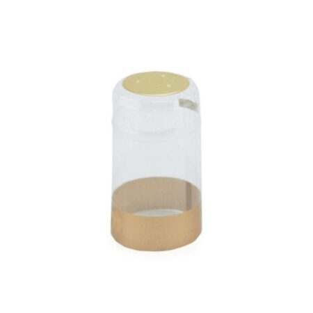 Shrink Caps Transparent w/ Gold  100 /Pack