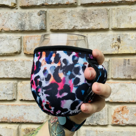 Drink Handlers Watercolor Leopard 12oz Wine Tumbler Handler